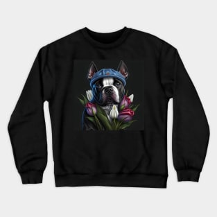 Staffy And Tulips Crewneck Sweatshirt